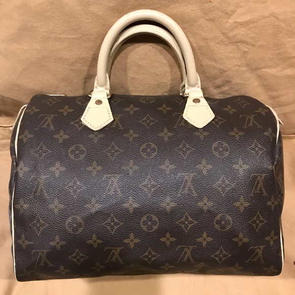 PAINTED Authentic Louis Vuitton Speedy 30  #7.9B - Picture 2 of 8